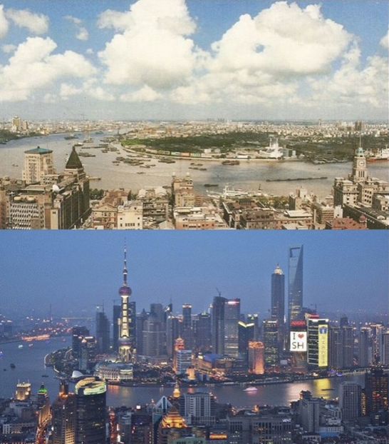 世界主要城市半个世纪变化对比,上海深圳认不出了